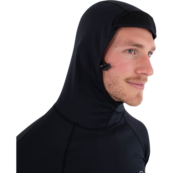 2026 Hurley Mens Slim Fit Icon Hooded Long Sleeve Rash Vest MLEU00001 - Black